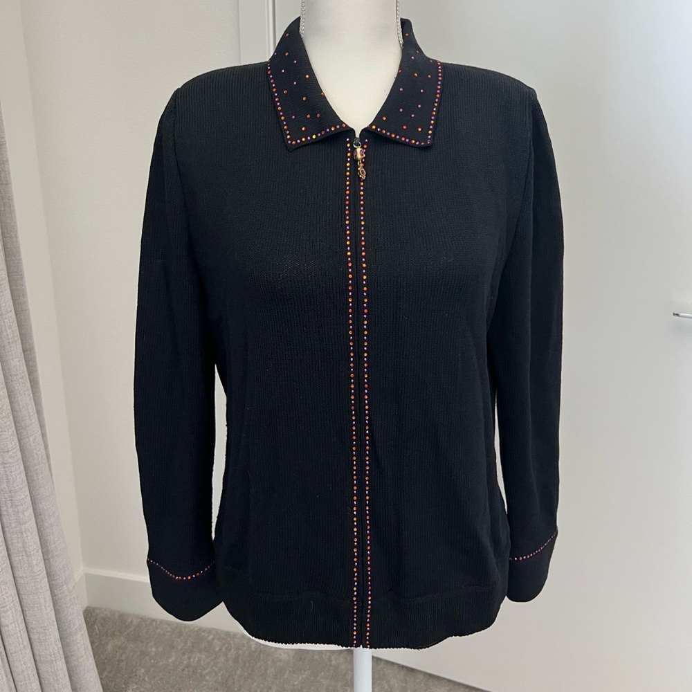 St. John Black Jacket with Red Accents